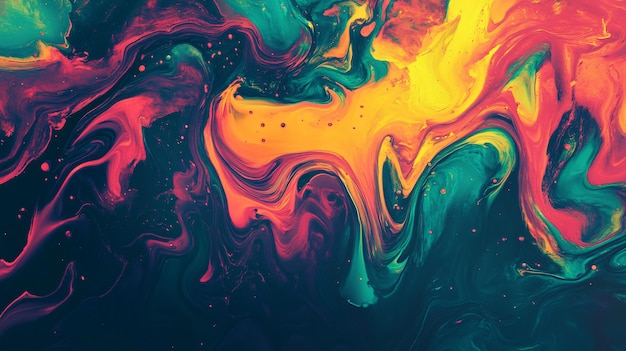 Abstract colorful psychedelic liquid paint background Colorful paint wallpaper