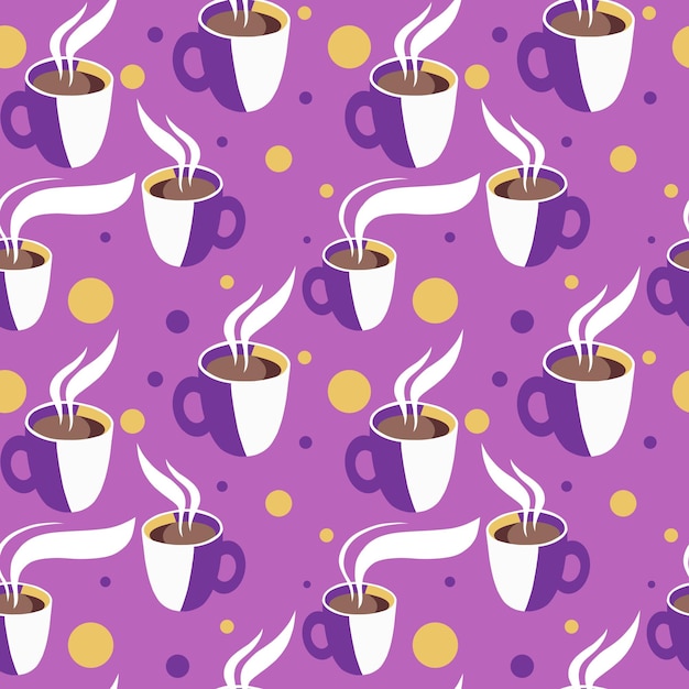 Abstract colorful seamless pattern with cups Print on fabric Finished design for fabric paper