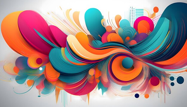 Photo abstract colorful shapes artwork