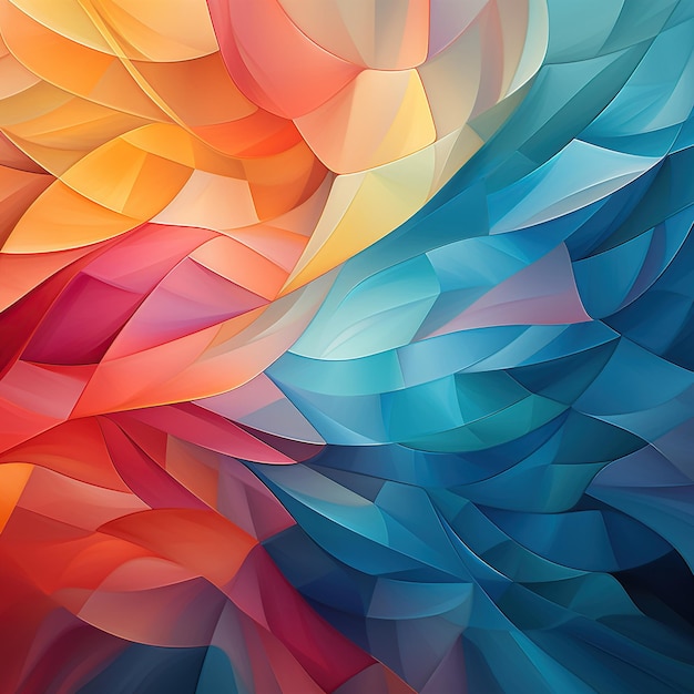 Abstract colorful shapes wave paint watercolor background