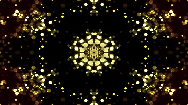 Abstract Colorful Shiny and Hypnotic Concept Symmetric Pattern Ornamental Decorative Kaleidoscope Movement Geometric Circle and Star Shapes