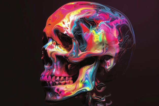 Photo abstract colorful skull