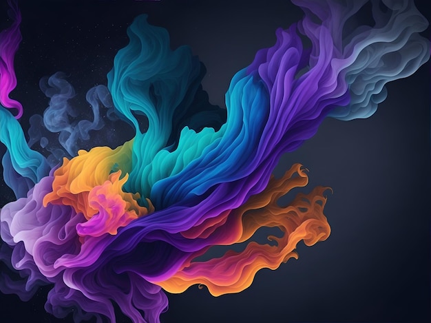 Abstract colorful smoke on background