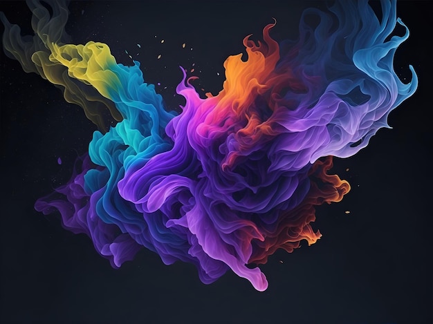 Abstract colorful smoke on background