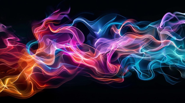 Abstract colorful smoke on a black background