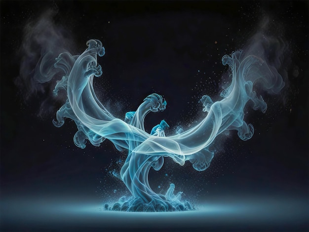 Photo abstract colorful smoke on dark background