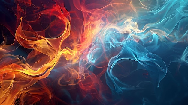 Abstract colorful smoke swirling together