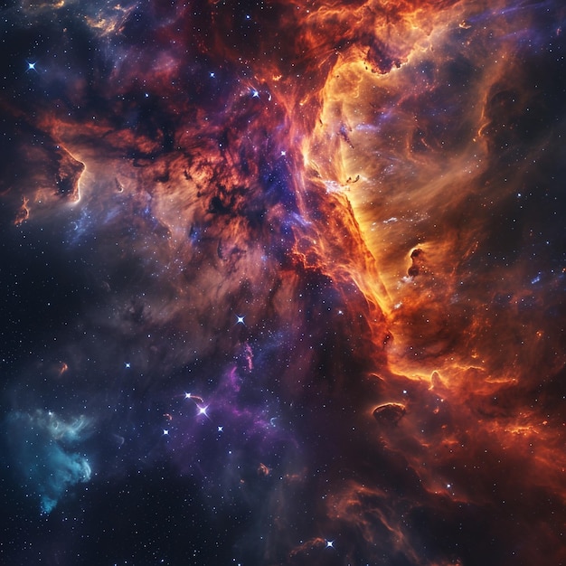 Abstract and Colorful space galaxy cloud nebula background wallpaper genarative AI