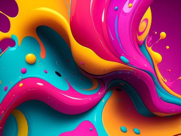 abstract colorful splash 3d background generative ai background