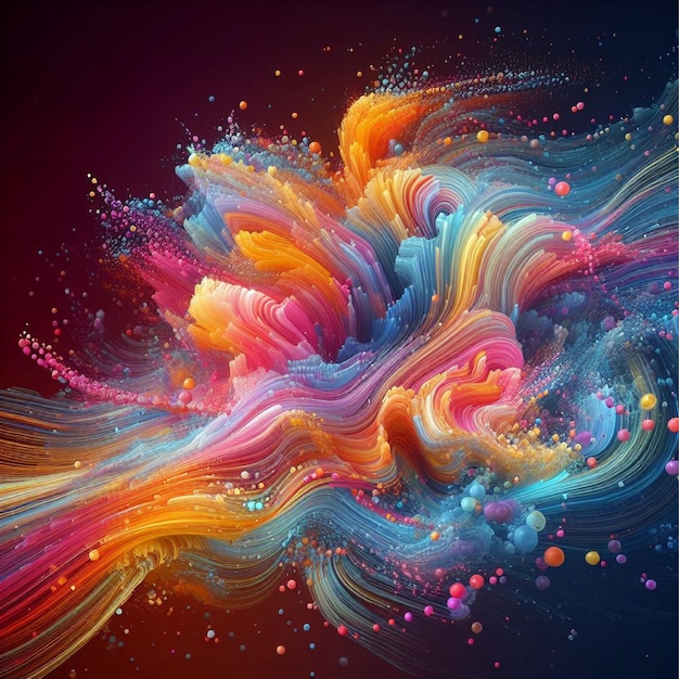 Abstract colorful splash 3d background generative ai background