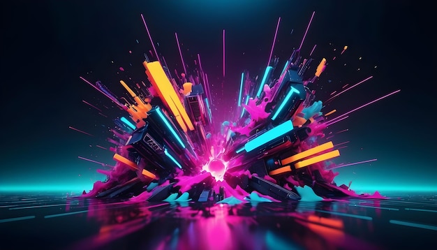 abstract colorful splash 3d background