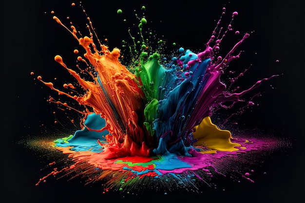 Abstract colorful splash art background