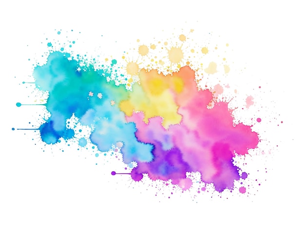 Abstract Colorful splashes and stains watercolor stains background