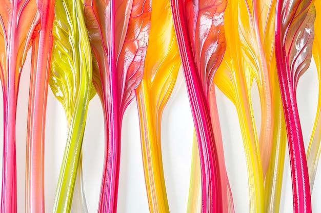 Abstract Colorful Stalks of Rainbow Chard