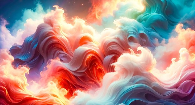 Abstract Colorful Swirling Clouds