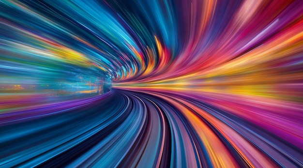 Abstract Colorful Swirling Lines Futuristic Tunnel Speed Motion Blur Background Texture