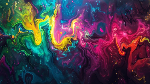 Abstract colorful swirling paint background