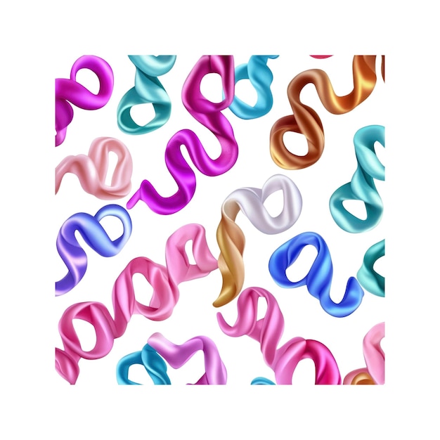 Photo abstract colorful swirling ribbons pattern