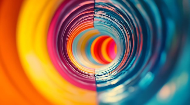 Abstract Colorful Swirling Tunnel Background