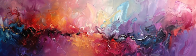 Abstract Colorful Swirls Acrylic Painting