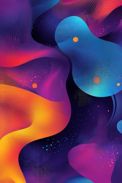 Abstract Colorful Swirls and Lines Background