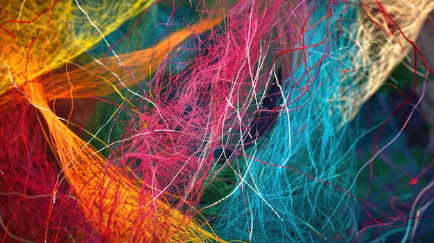 Photo abstract colorful threads