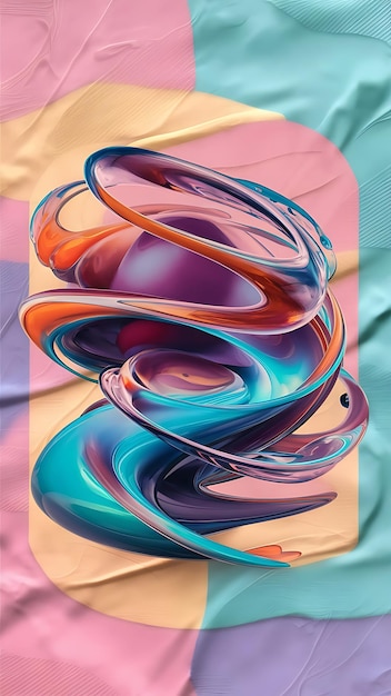 Abstract Colorful twisted shapes Digital art for poster flyer banner background Wallpaper