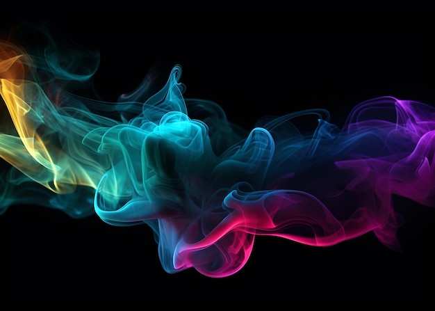 Abstract colorful vivid rainbow neon smoke background Generated ai