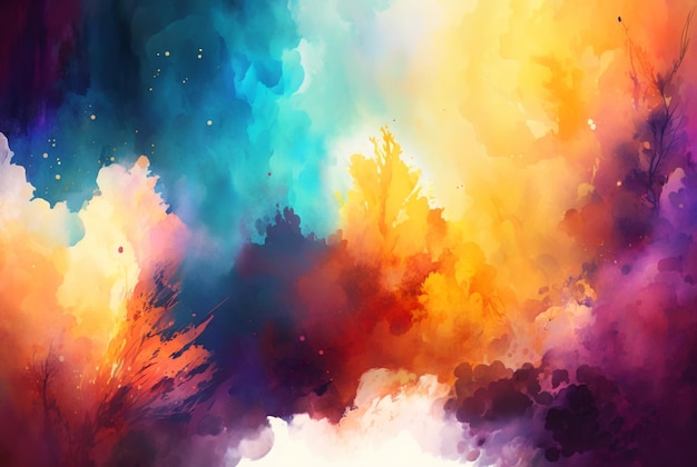 Abstract colorful watercolor background Generative AI