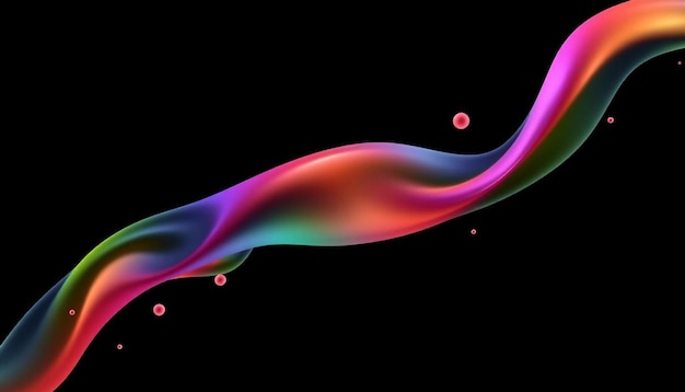 abstract colorful wave background black background