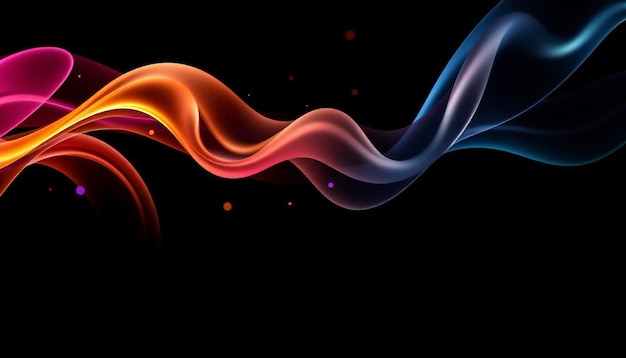 abstract colorful wave background black background