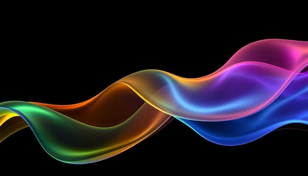 abstract colorful wave background black background