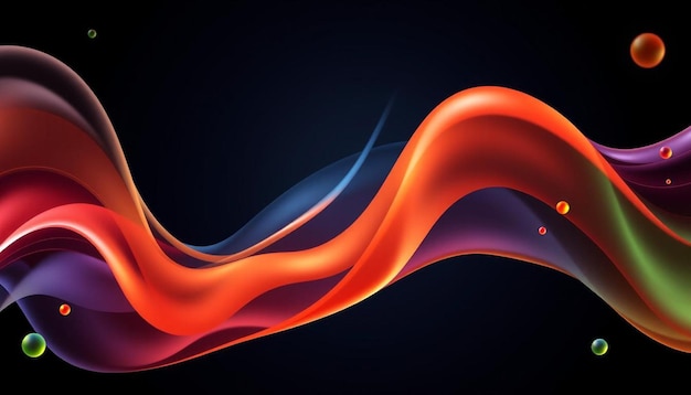 abstract colorful wave background black background