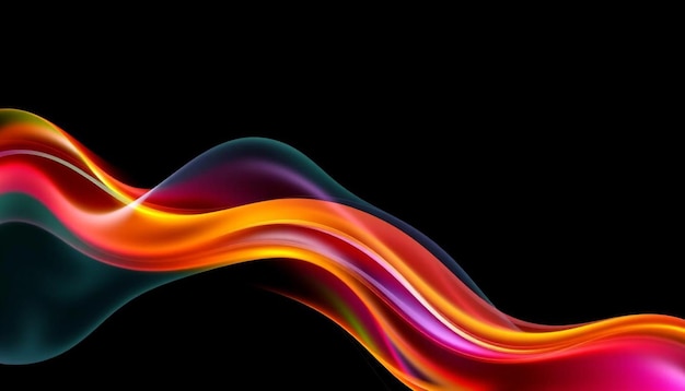 abstract colorful wave background black background