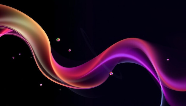 abstract colorful wave background black background