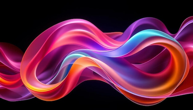 abstract colorful wave background black background