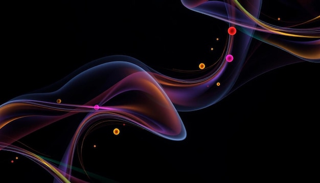 abstract colorful wave background black background