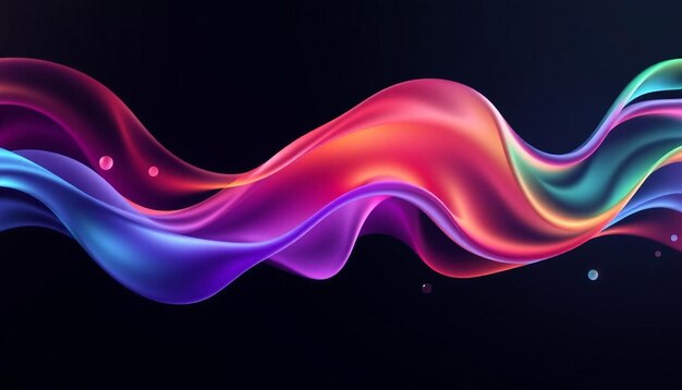 Photo abstract colorful wave background black background