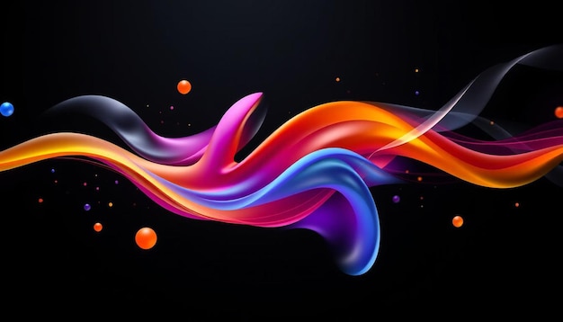 abstract colorful wave background black background