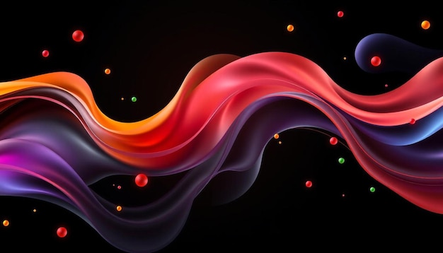 abstract colorful wave background black background