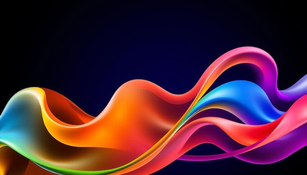 abstract colorful wave background black background