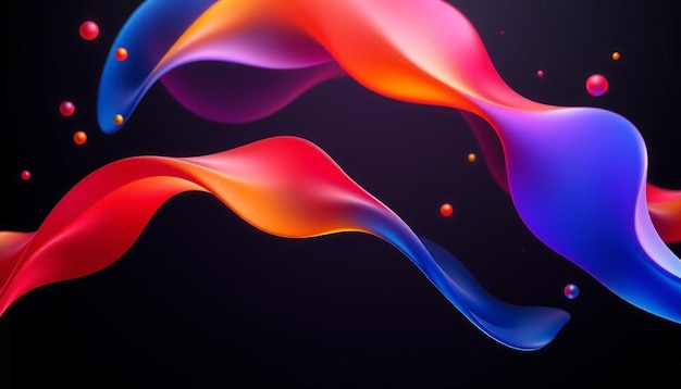 abstract colorful wave background black background