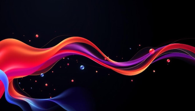 abstract colorful wave background black background