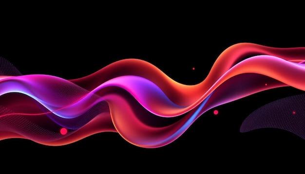 Photo abstract colorful wave background black background