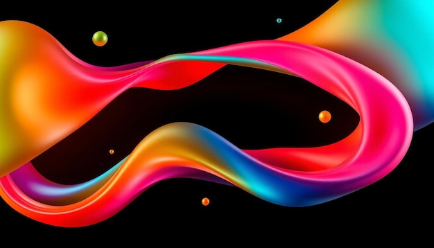 Photo abstract colorful wave background black background