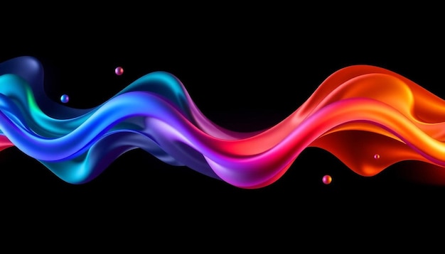 abstract colorful wave background black background