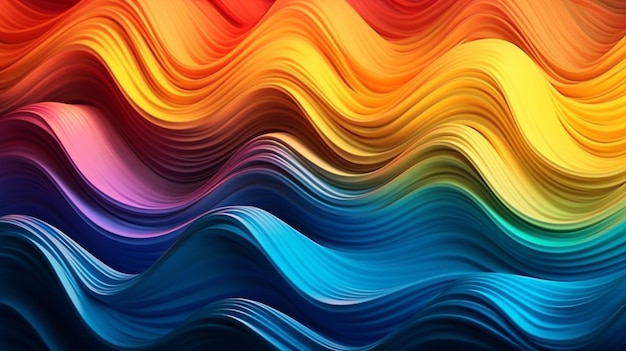 Abstract colorful wave background Generative Ai