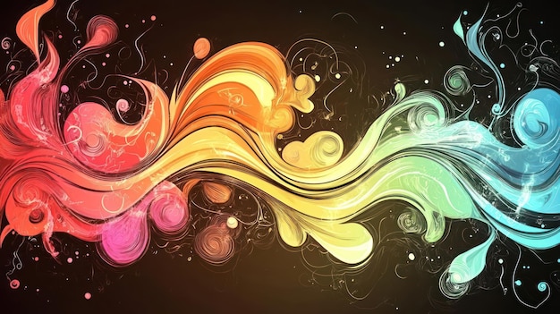 Abstract colorful wave design with fluid shapes and dynamic movement