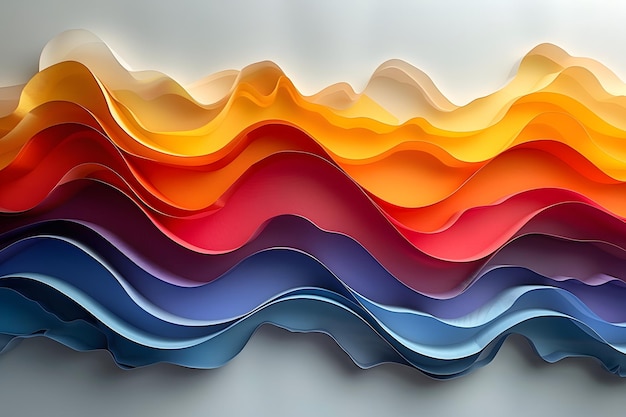 Photo abstract colorful wave layers in vibrant gradient modern art design for print card poster