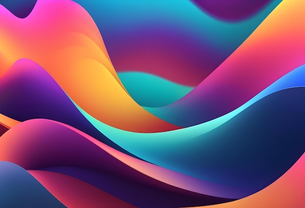 Abstract Colorful Waves Background